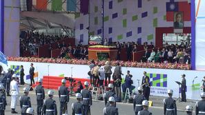 Presiden Tsai Ing-wen berpidato di peringatan Hari Kemerdekaan Taiwan ke-108 di Istana Negara, Taipei. (Liputan6.com/Teddy Tri Setio Berty)