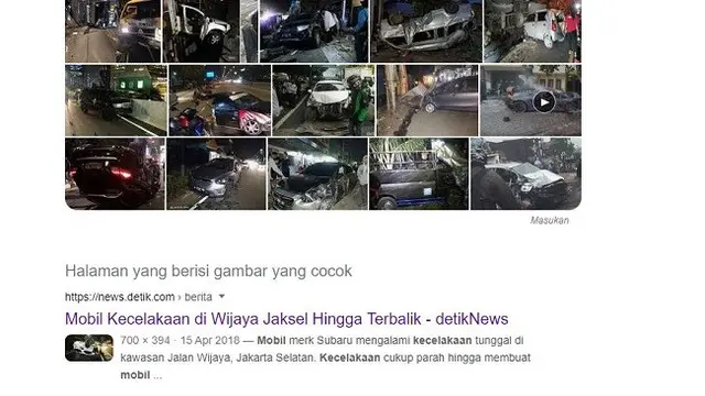 Gambar Tangkapan Layar Penelusuran Foto Menggunakan Google Images.