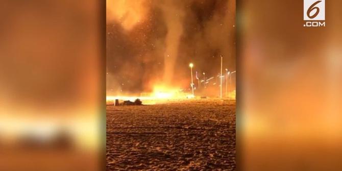 VIDEO: Penampakan Tornado Api Belanda di Malam Tahun Baru