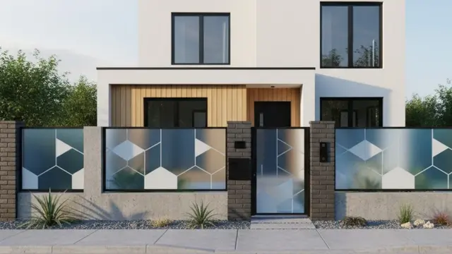 Model Pagar Bata atau Beton Setengah Badan Kombinasi Polikarbonat