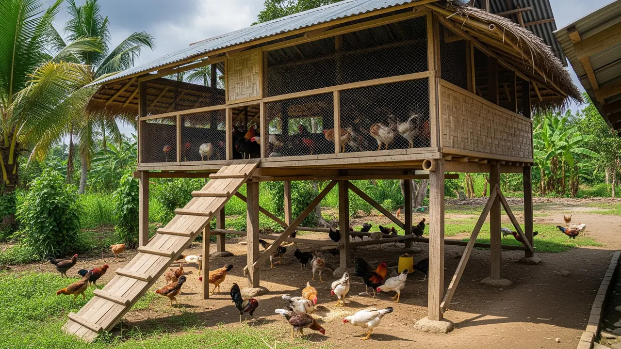 Model Kandang Ayam Anti Ular dan Banjir