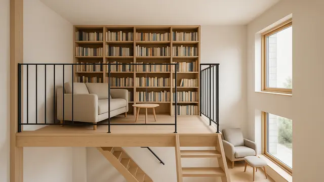 Gambar Rumah Mezzanine Sederhana MinimalisIlustrasi AI