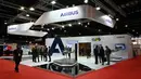 <p>Suasana stan Airbus pada Singapore Airshow 2022 di Singapura, Selasa (15/2/2022). Singapore Airshow 2022 dimulai pada hari ini hingga 18 Februari. (ROSLAN RAHMAN/AFP)</p>