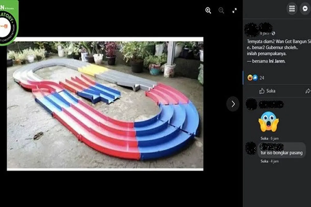 Gambar Tangkapan Layar Foto yang Diklaim Sirkuit Formula E (sumber: Facebook).