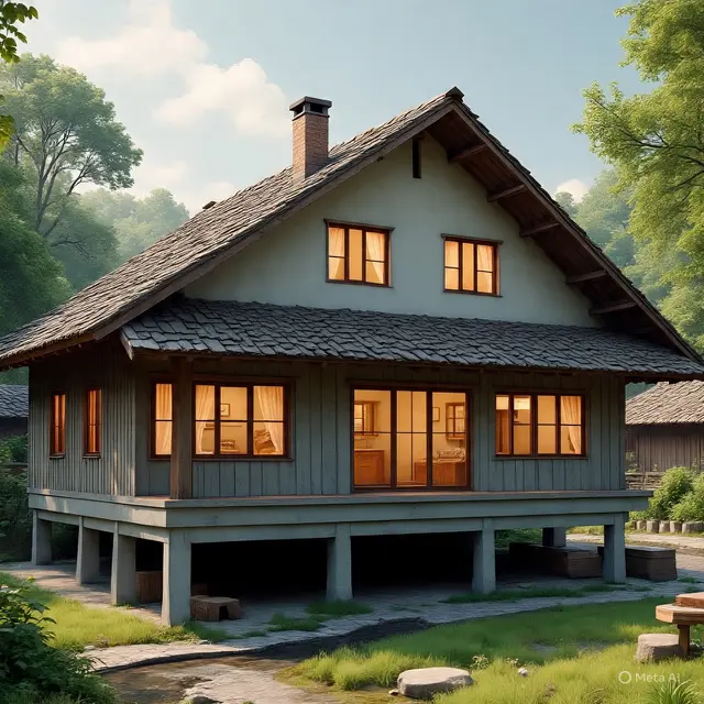 Desain Rumah Ukuran 8x12 dengan 3 Kamar Tidur di Kampung