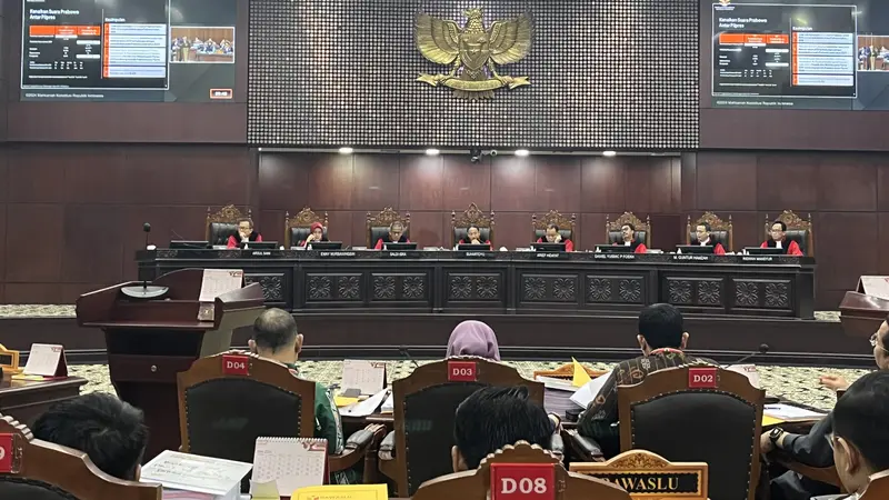 Sidang PHPU di Gedung Mahkamah Konstitusi (MK), Jakarta Pusat, Senin (1/4/2024).
