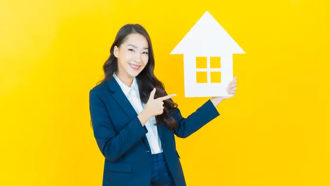 Ilustrasi Perempuan dan Rumah