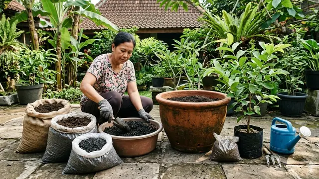 Cara Menanam Jeruk di Pot (Foto: Gemini AI)