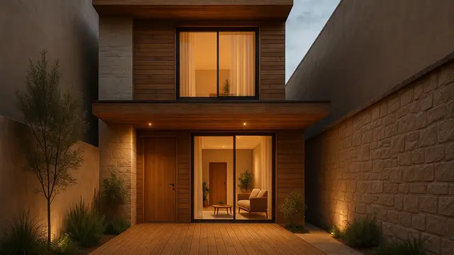 Rumah Sederhana Tapi Mewah di Lahan Sempit dengan Lantai Kayu