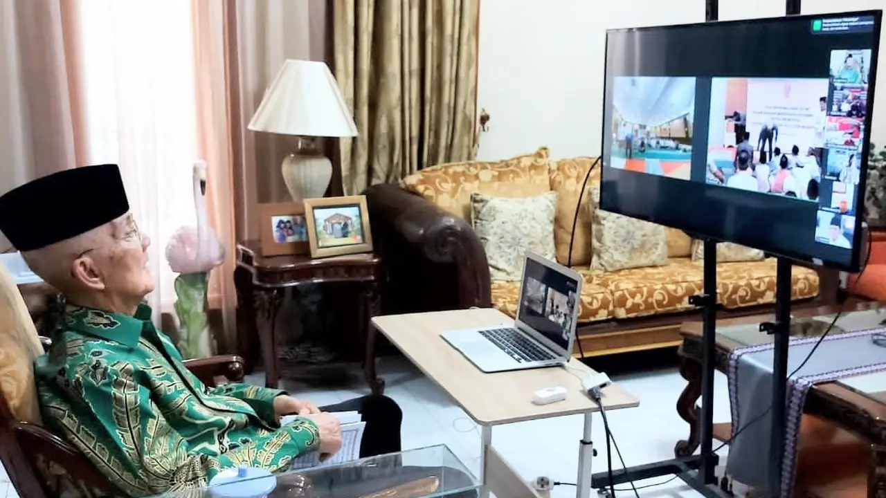 Jenderal Purn Try Sutrisno mengikuti Doa Bersama secara zoom untuk kesembuhan Doni Monardo (Istimewa)