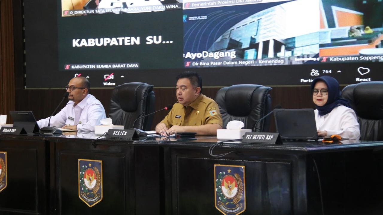 Sekjen Kemendagri Tomsi Tohir dalam Rapat Koordinasi (Rakor) Pengendalian Inflasi Tahun 2026