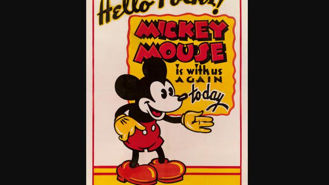 Poster film Mickey Mouse dari era 1930-an. Dok: Sotheby's