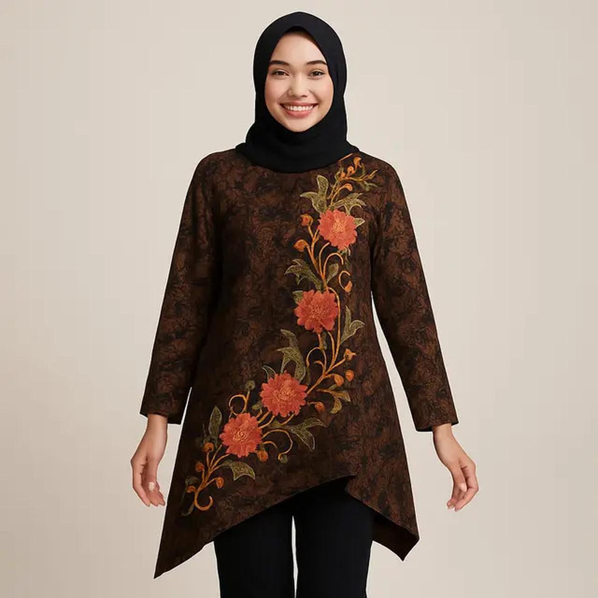 5 Model Tunik Batik Bordir, Tampil Modis dan Elegan di 2025