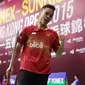 Tunggal putra Indonesia Antohny Sinisuka Ginting lolos ke babak utama Hong Kong Open Super Series 2015, Selasa (17/11/2015). (Liputan6.com/Humas PP PBSI)