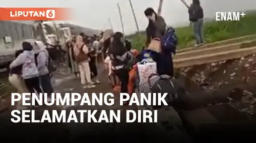 VIDEO: Detik-Detik Penumpang Panik Berhamburan Selamatkan Diri dari Tabrakan KA Turangga dan KA Bandung Raya