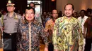 Wakil Presiden Jusuf Kalla (kedua kiri) saat Rakornas di Jakarta, (22/2). Acara ini juga untuk evaluasi penggunaan dana desa tahun 2015, persiapan penyaluran dan penggunaan dana desa tahun 2016. (Sigit Purwanto/Humas Kemendes PDTT)