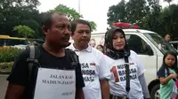 Eko Hadi rela jalan kaki Madiun-Jakarta demi Anies - Sandi. (Liputan6.com/Devira Prastiwi)