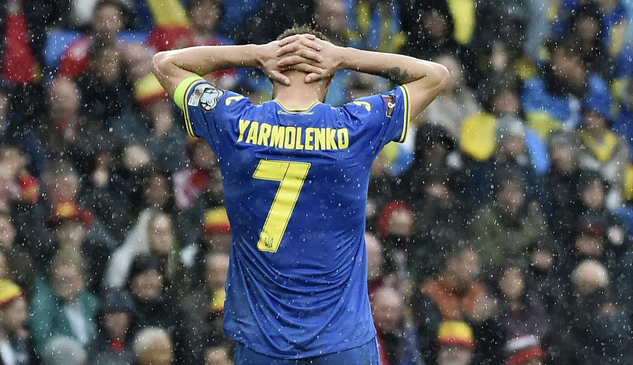 Kemenangan The Dragons didapat berkat gol bunuh diri yang dicetak oleh kapten timnas Ukraina Andriy Yarmolenko pada menit ke-34. (AP/Rui Vieira)