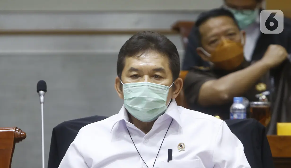 Jaksa Agung Burhanuddin saat Rapat Dengar Pendapat (RDP) bersama Komisi III DPR RI ,di Jakarta, Selasa (26/1/2021). Rapat tersebut beragendakan evaluasi kinerja Kejaksaan Agung Tahun 2020 dan rencana kerja 2021. (Liputan6.com/Angga Yuniar)