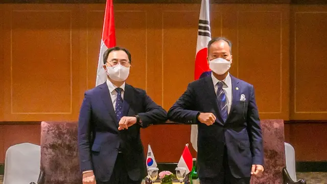 Menteri Perindustrian Agus Gumiwang Kartasasmita bersama Menteri Perdagangan, Industri dan Energi (MOTIE) Republik Korea Moon Sung-wook