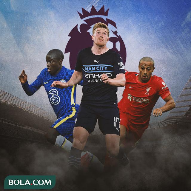 Premier League - N'Golo Kante, Kevin de Bruyne, Thiago Alcantara