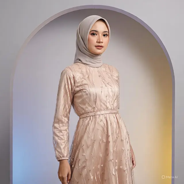 Gamis Double Layer: Ilusi Tubuh Ramping