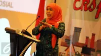 Menkumham Yasonna Laoly saat memberi sambutan pada Pembukaan Nasional Kota/Kabupaten HAM di kawasan Jakarta, Rabu (25/11). (Liputan6.com/Faizal Fanani)