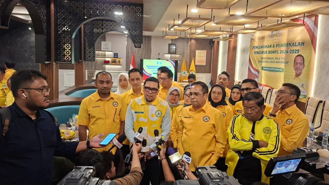 Badan Saksi Nasional Partai Golkar (BSNPG) resmi mengukuhkan kepengurusan periode 2024-2029 pada acara yang berlangsung hikmat dan sederhana di Resto Pangeran Mudo, Jakarta Pusat, Rabu (10/9) (Istimewa)