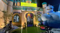 Pos Mudik Simpang Gadog Bak Negeri Dongeng, Dihiasi Jin Aladdin dan Karpet Terbang