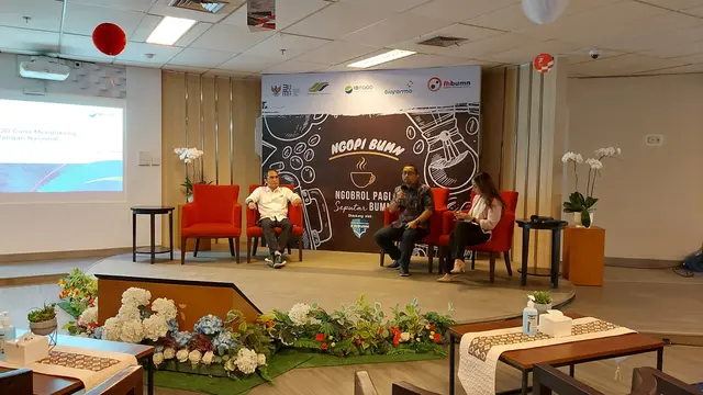 Direktur Utama ID Food Frans Marganda Tambunan dalam acara Ngopi BUMN yang berlangsung di Gedung Kementerian BUMN pada Senin (22/8/2022).