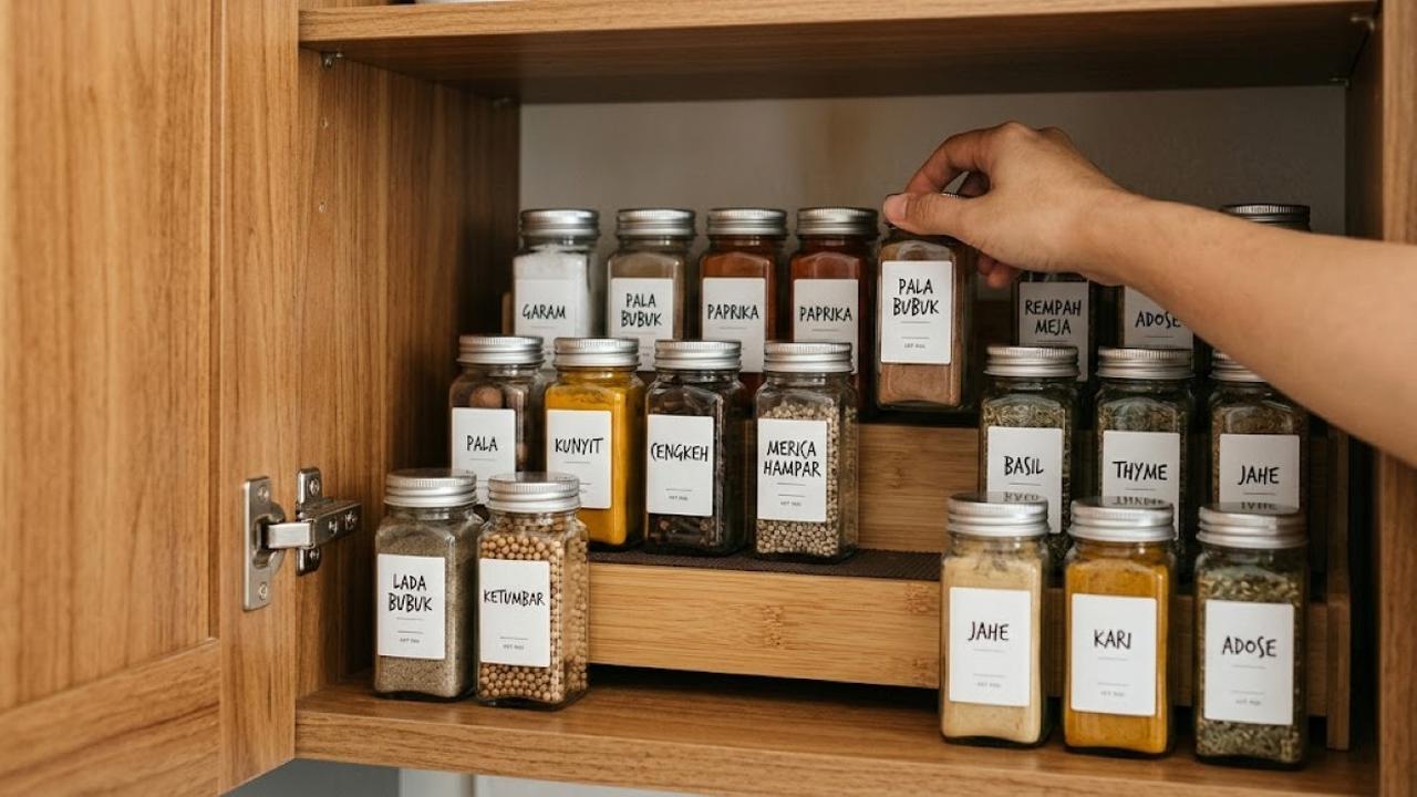 Menyimpan Bumbu Dapur Agar Tidak Mudah Tumpah di Lemari