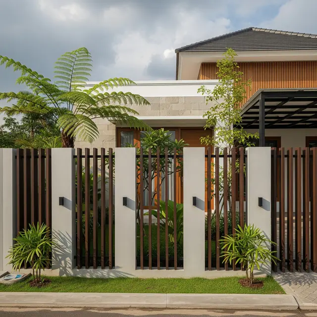 9 Model Pagar Tembok Minimalis Motif Garis Vertikal, Solusi Keamanan Modern Hunian