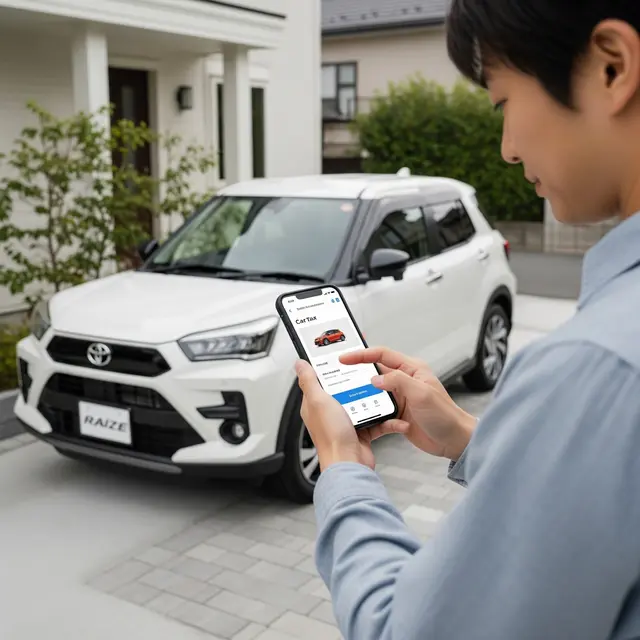 Pria Bayar Pajak Toyota Raize Online (AI Generated)