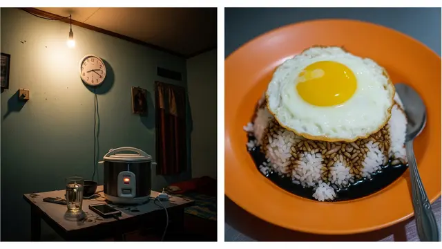 Nasi Telur Kecap Rice Cooker