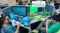 Potret Pria Pakai Outfit dan Alat Kantor Berwarna Senada Ini Viral (Sumber: TikTok/kulukkulukmanagement)