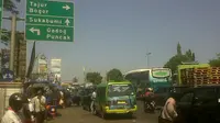 Kemacetan di Kota Bogor saar akhir pekan (Liputan6.com/Bima Firmansyah)