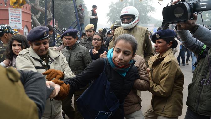 Demontrasi UU Kewarganegaraan Anti Islam di India. (Source: AFP/ Sajjad Hussain)