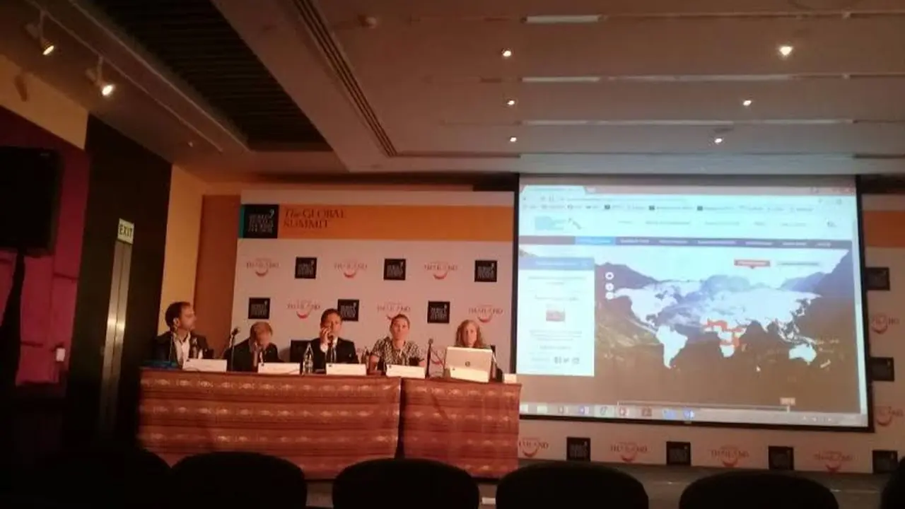  Konferensi Pers World Travel and Tourism Council (WTTC) The Global Summit di Bangkok, Thailand, Rabu (26/4/2017).(Liputan6.com/Septian Deny)