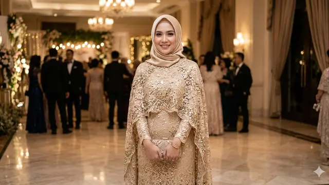 Model Gamis Brokat Full Payet Terbaru (Foto: Gemini AI)