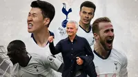 Tottenham Hotspur - Jose Mourinho dan Pemain Tottenham Hotspur (Bola.com/Adreanus Titus)