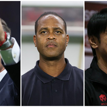 John Herdman, Patrick Kluivert, Shin Tae-yong. (Bola.com/Dok.AFP/Pixlr).