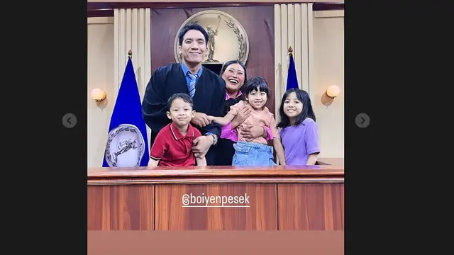 Desta, ketiga anaknya, dan Boiyen