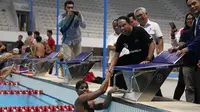 Menteri Pemuda dan Olahraga Zainudin Amali mengunjungi tim olahraga akuatik.
