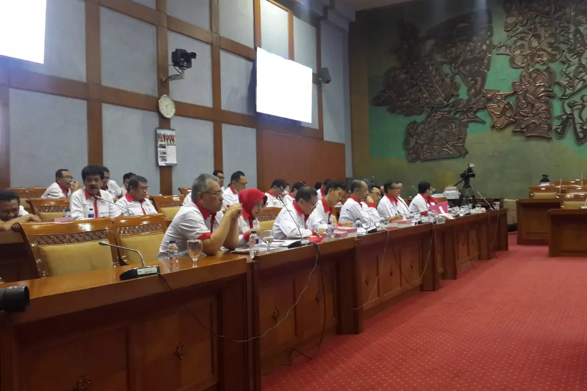 Jajaran Kemenpora saat melakukan rapat kerja dengan Komisi X DPR RI, Kamis (6/9/2018).