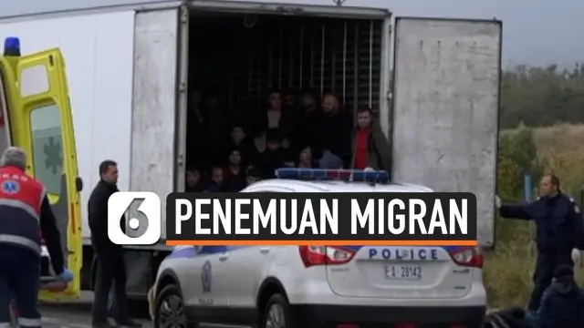 Polisi menemukan 41 migran yang bersembunyi di dalam sebuah truk berpendingin di Yunani. Puluhan migran itu ditemukan dalam kondisi hidup di sebuah jalan tol.