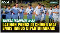 Timnas Indonesia U-22 menggelar latihan resmi di Stadion Rajamangala Lanna, Chiang Mai, Minggu (7/12/2025). Sebanyak 23 pemain, termasuk tiga diaspora, mengikuti sesi intens menjelang SEA Games 2025.
