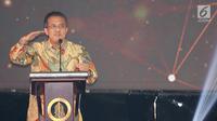Deputi Komisioner OJK Slamet Edy Purnomo memberikan sambutan pada acara penghargaan Indonesia Banking Award 2018 di Jakarta, Rabu (26/9). Acara ini digelar Tempo Media Group bersama Indonesia Banking School. (Liputan6.com/Fery Pradolo)