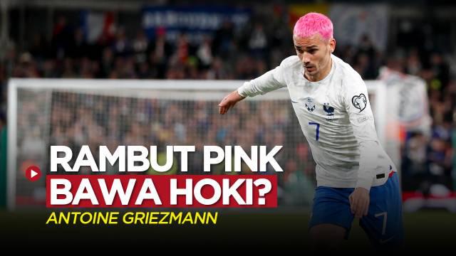 Berita video gelandang timnas Prancis dan Atletico Madrid, Antoine Griezmann, tercatat sudah mencetak 5 gol sejak rambutnya diwarnai pink.