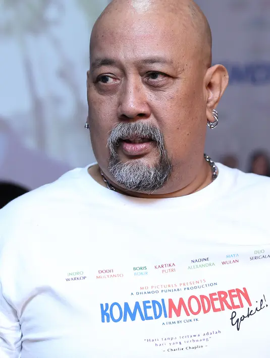 Film ‘Komedi Moderen Gokil’ yang dibintangi Indro ini memiliki benang merah yang jelas terutama dalam menyuguhkan candaan-candaan yang dihadirkan. (Galih W. Satria/Bintang.com)