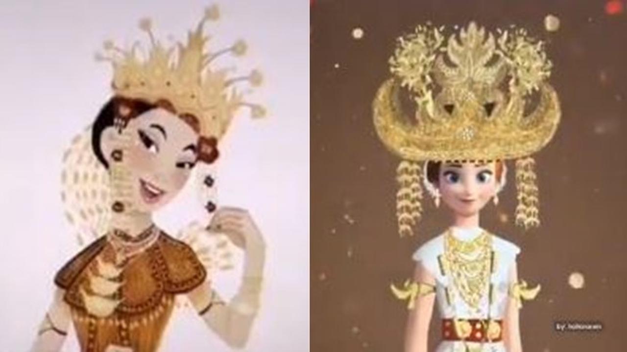 Hasil Editan 7 Tokoh Princess di Film Disney Versi Indonesia Ini Bikin Kagum